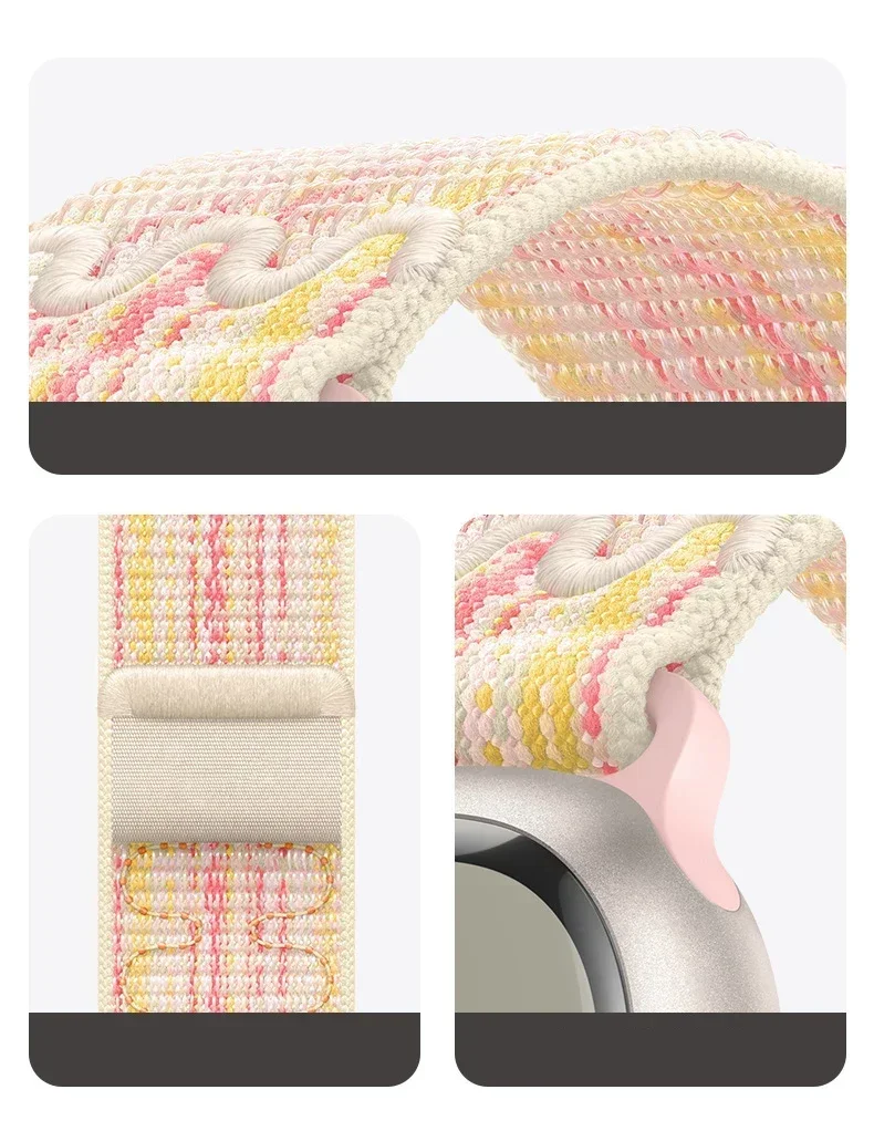 Nylon Sport Loop Strap for Apple Watch Band Series 11 10 9 8 7 6 5 se Ultra2 49mm 46mm 45mm 44mm 41 42mm correa iWatch Bracelet