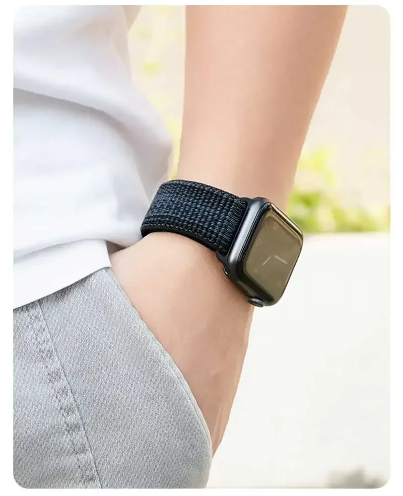 Nylon Sport Loop Strap for Apple Watch Band Series 11 10 9 8 7 6 5 se Ultra2 49mm 46mm 45mm 44mm 41 42mm correa iWatch Bracelet