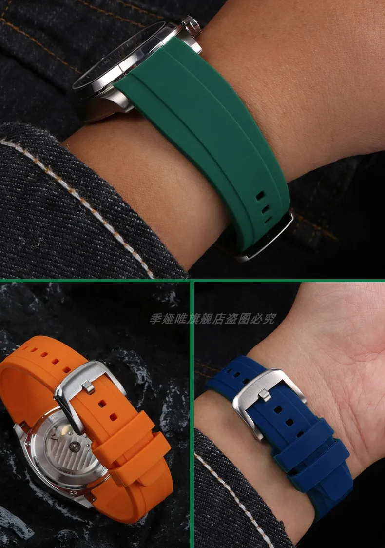 20mm 22mm Curved End Rubber Watchband For Casio Swordfish Duro MDV106-1A MDV-106/107-1A Bracele Waterproof Silicone Sport Strap