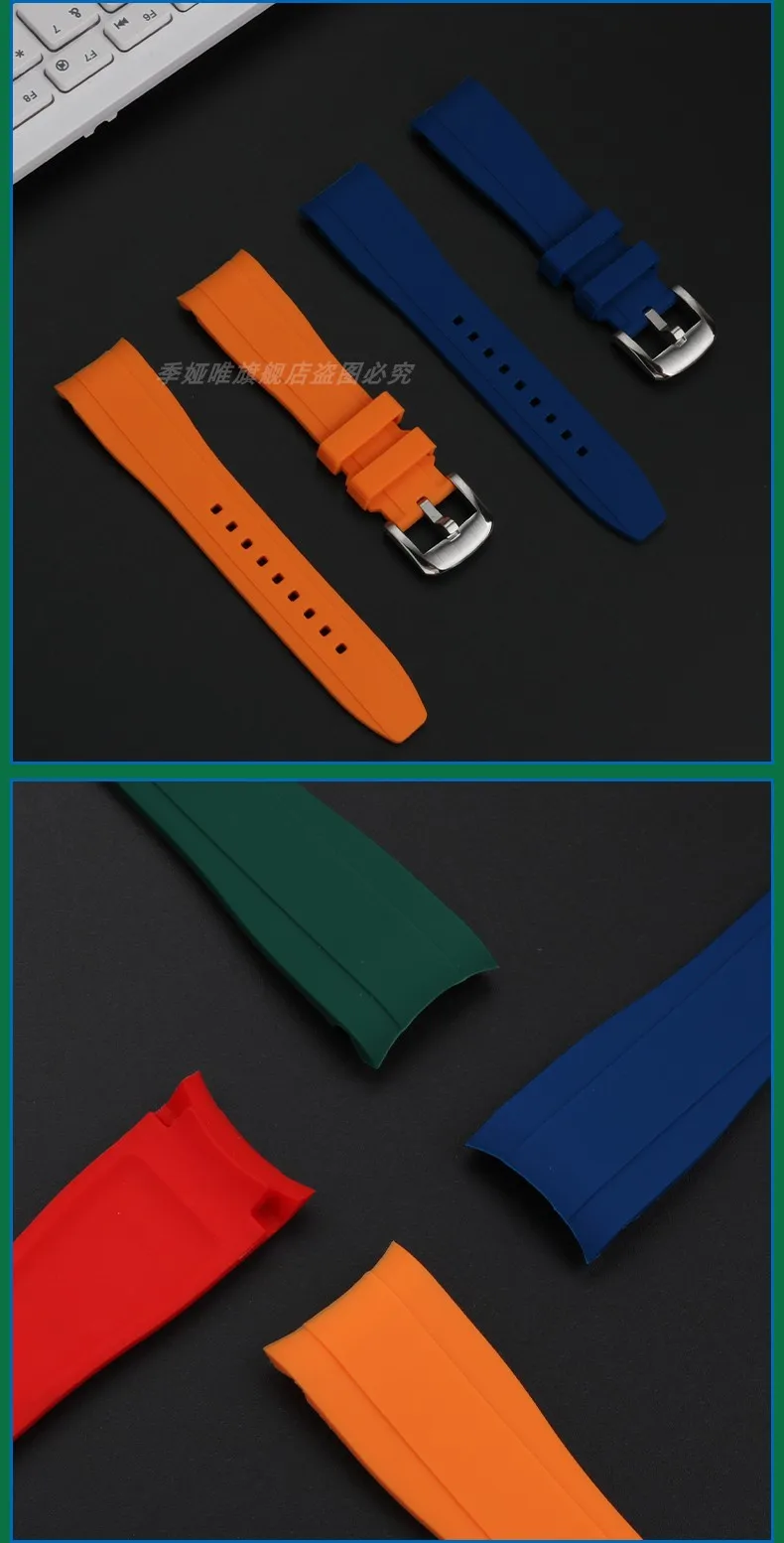 20mm 22mm Curved End Rubber Watchband For Casio Swordfish Duro MDV106-1A MDV-106/107-1A Bracele Waterproof Silicone Sport Strap