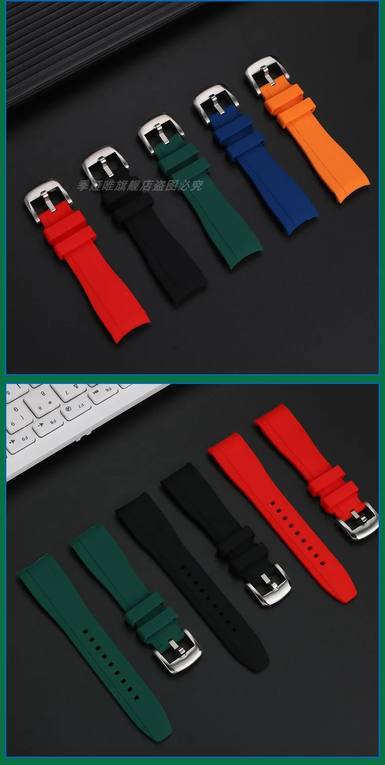 20mm 22mm Curved End Rubber Watchband For Casio Swordfish Duro MDV106-1A MDV-106/107-1A Bracele Waterproof Silicone Sport Strap