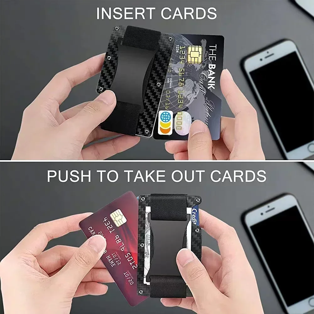 Rfid Business Card Holder Carbon Fiber Card Holder Wallets Men Women Slim Thin Mini Card Case Purse Male Multi Card Money Bags