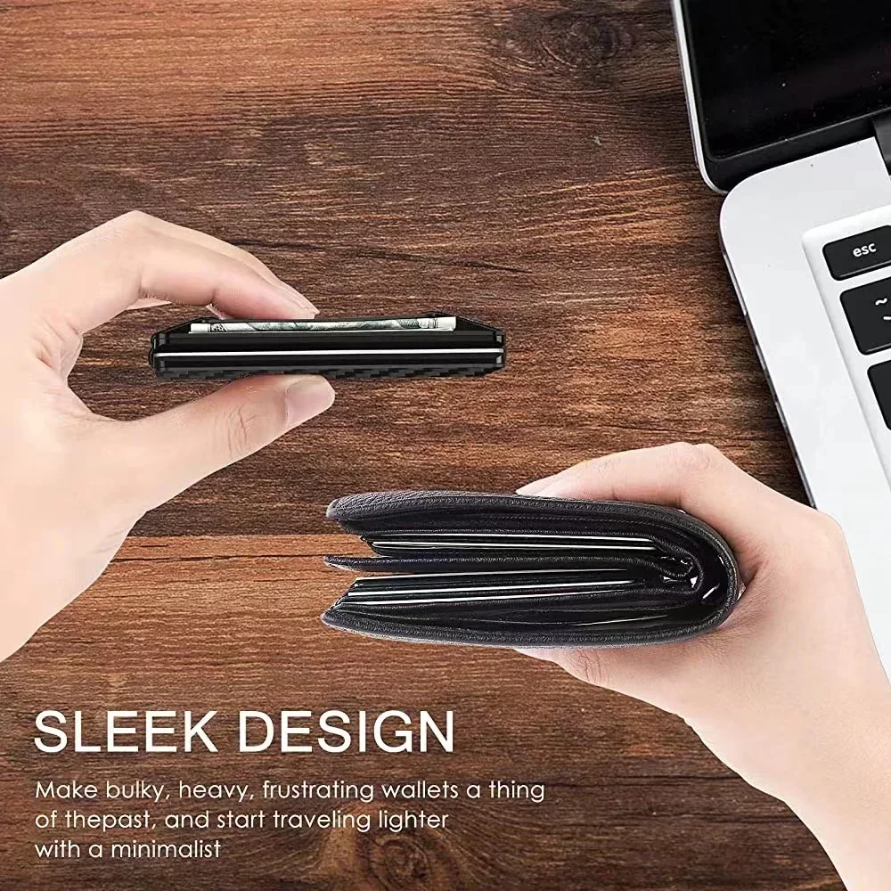 Rfid Business Card Holder Carbon Fiber Card Holder Wallets Men Women Slim Thin Mini Card Case Purse Male Multi Card Money Bags