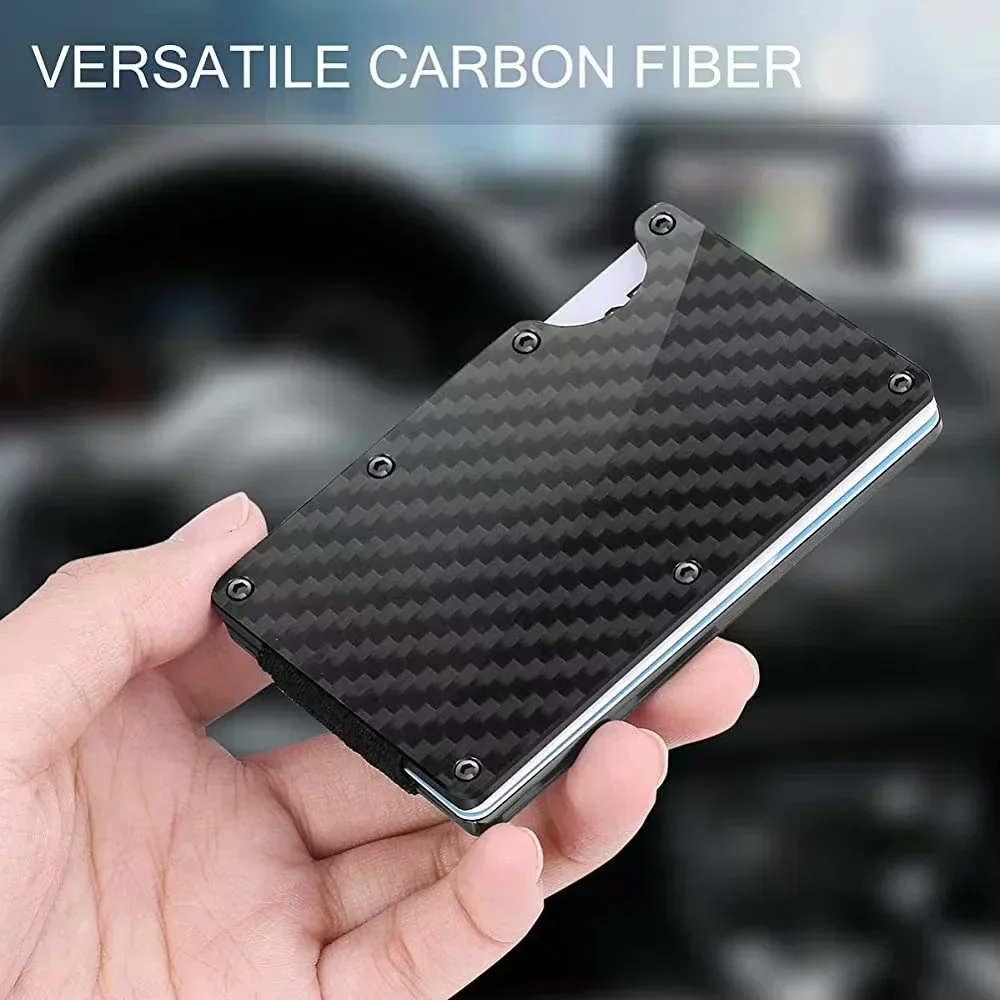 Rfid Business Card Holder Carbon Fiber Card Holder Wallets Men Women Slim Thin Mini Card Case Purse Male Multi Card Money Bags