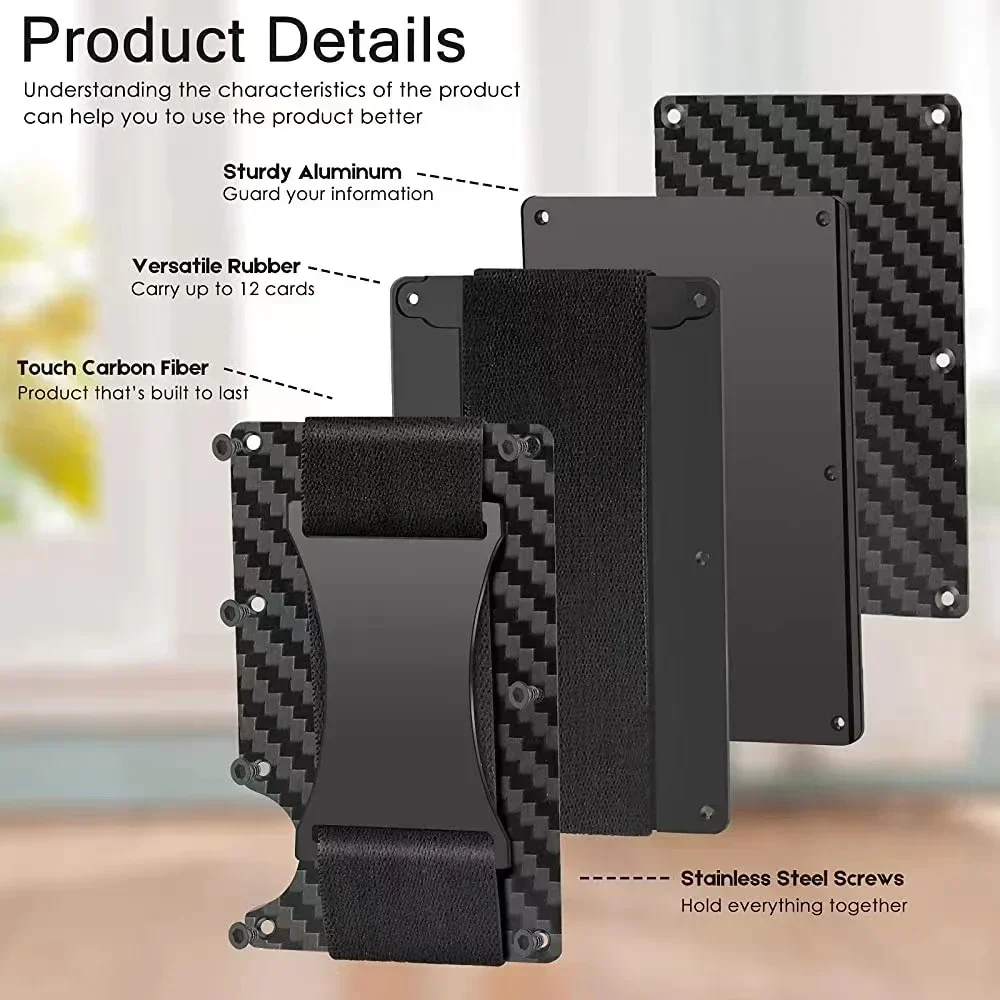Rfid Business Card Holder Carbon Fiber Card Holder Wallets Men Women Slim Thin Mini Card Case Purse Male Multi Card Money Bags