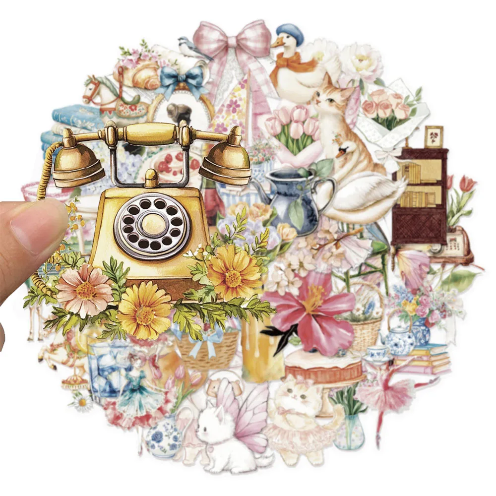50PCS Watercolor Garden PET Creative Speaker Phone Case Notebook Skateboard Motorcycle Stickers