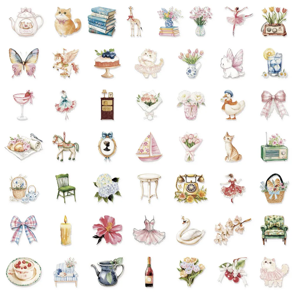 50PCS Watercolor Garden PET Creative Speaker Phone Case Notebook Skateboard Motorcycle Stickers