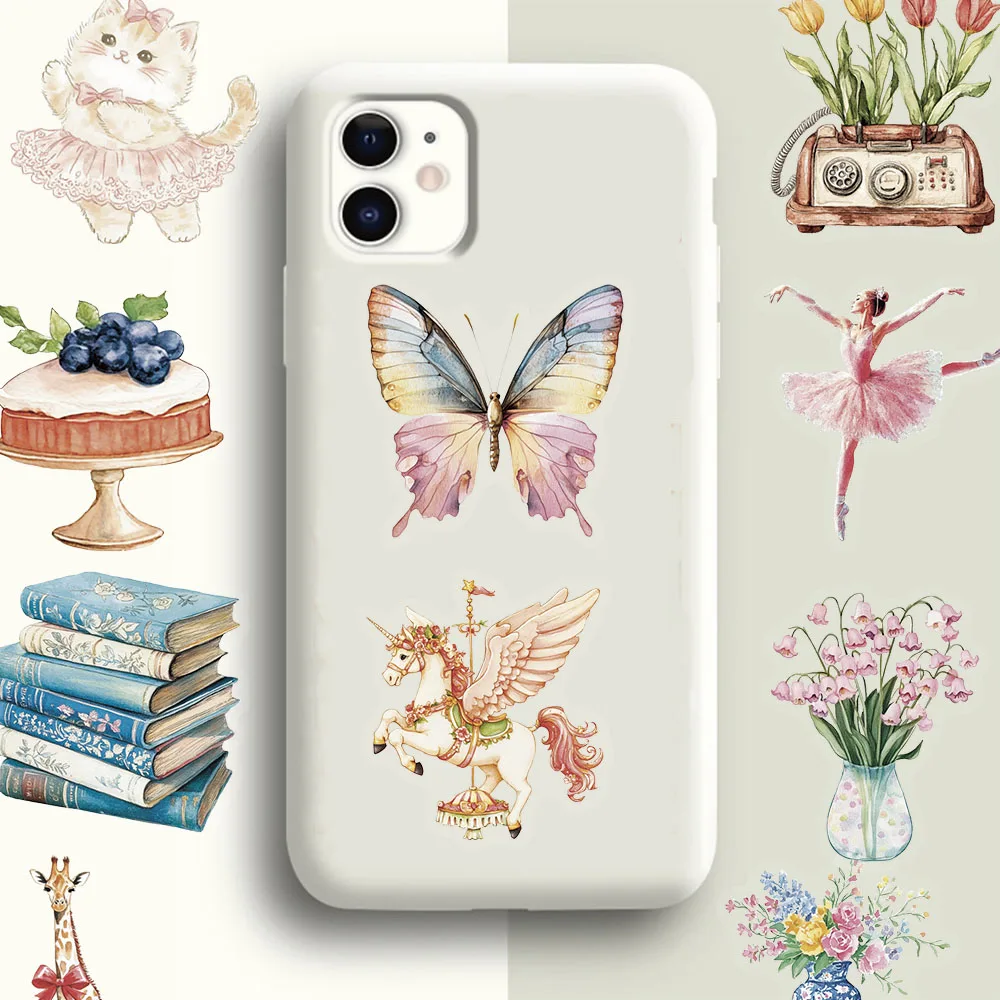 50PCS Watercolor Garden PET Creative Speaker Phone Case Notebook Skateboard Motorcycle Stickers