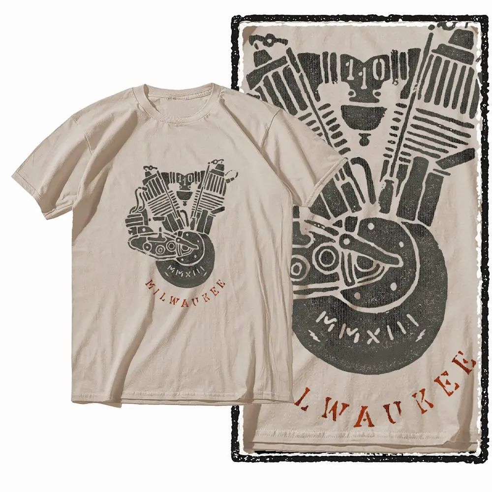 G72 Beige Cotton Men's o-neck motorcycle Graphic T-shirt |  Streetwear Big Size Cool men's Tee Tshirt