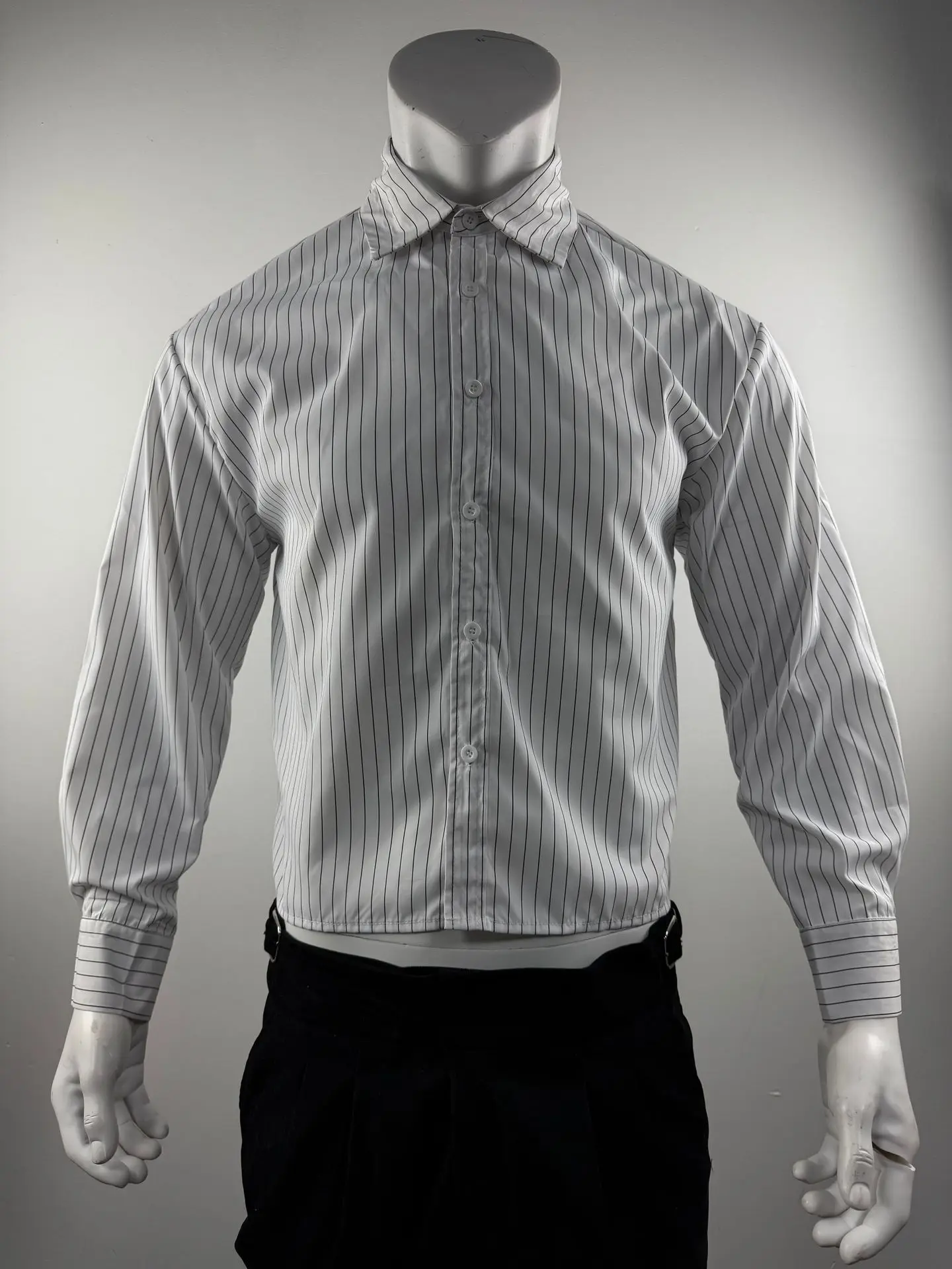 New British Retro Men Striped Shirts Trendy Loose Lapel Long Sleeve Cardigan Tops Autumn Leisure High Quality Basic Blouse S-2XL