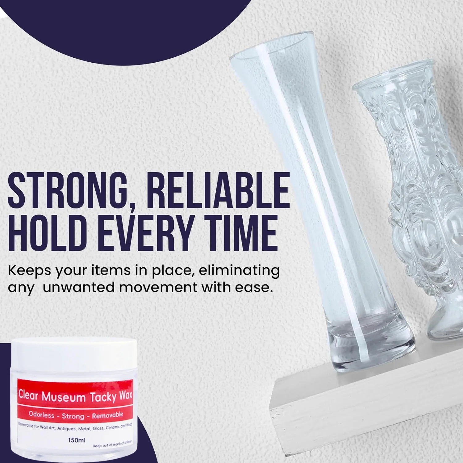 Tacky Wax Museum Adhesive Sticky Putty, Removable and Waterproof Adhesive for Festival Decoration and Glass Anchoring