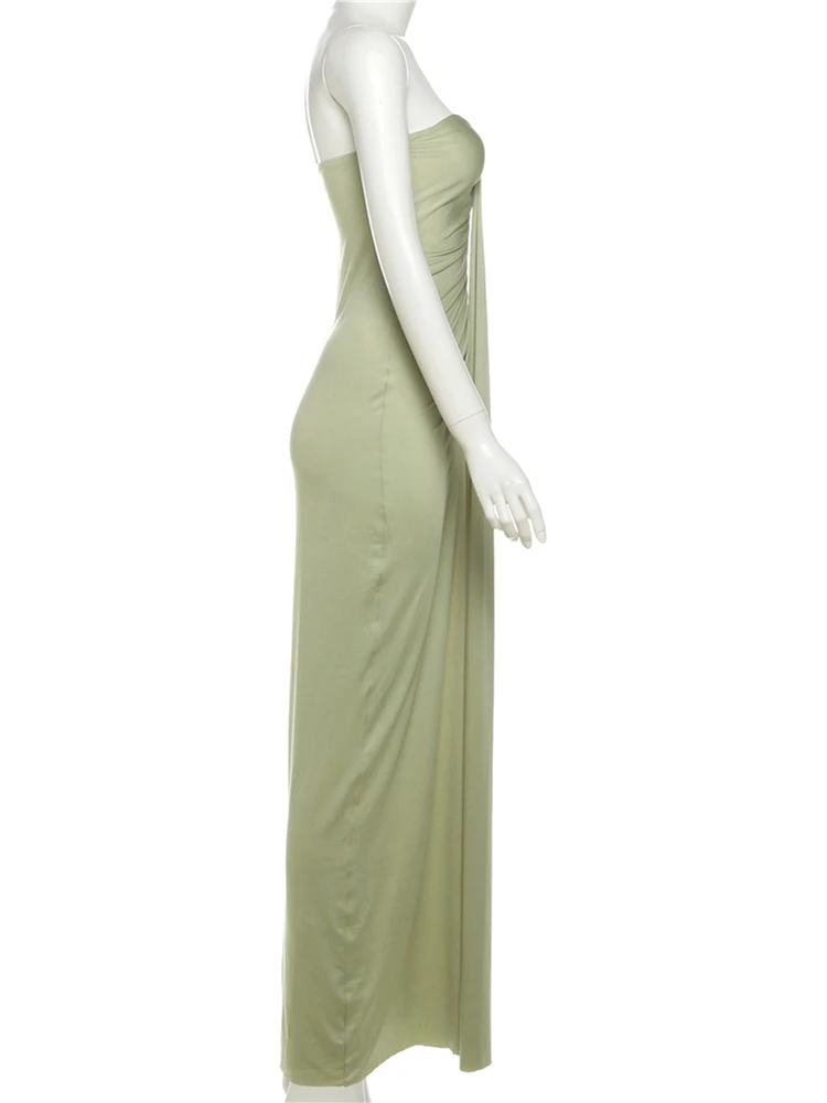 Nibber Elegant Strapless Dress Women Classic Patchwork Ribbon Ruched Sexy Birthday Party Skinny Stretch Chic Clubwear Vestidos