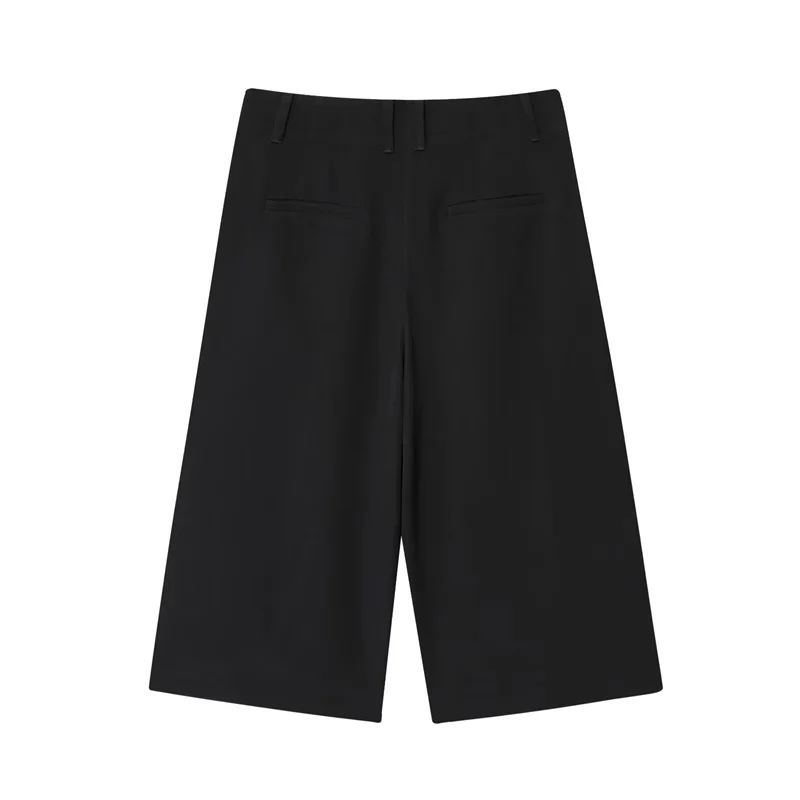 Women's Shorts New Summer 2025 Black Cropped Simple Shorts Casual and Fashionable Capable Commuter Personality Versatile