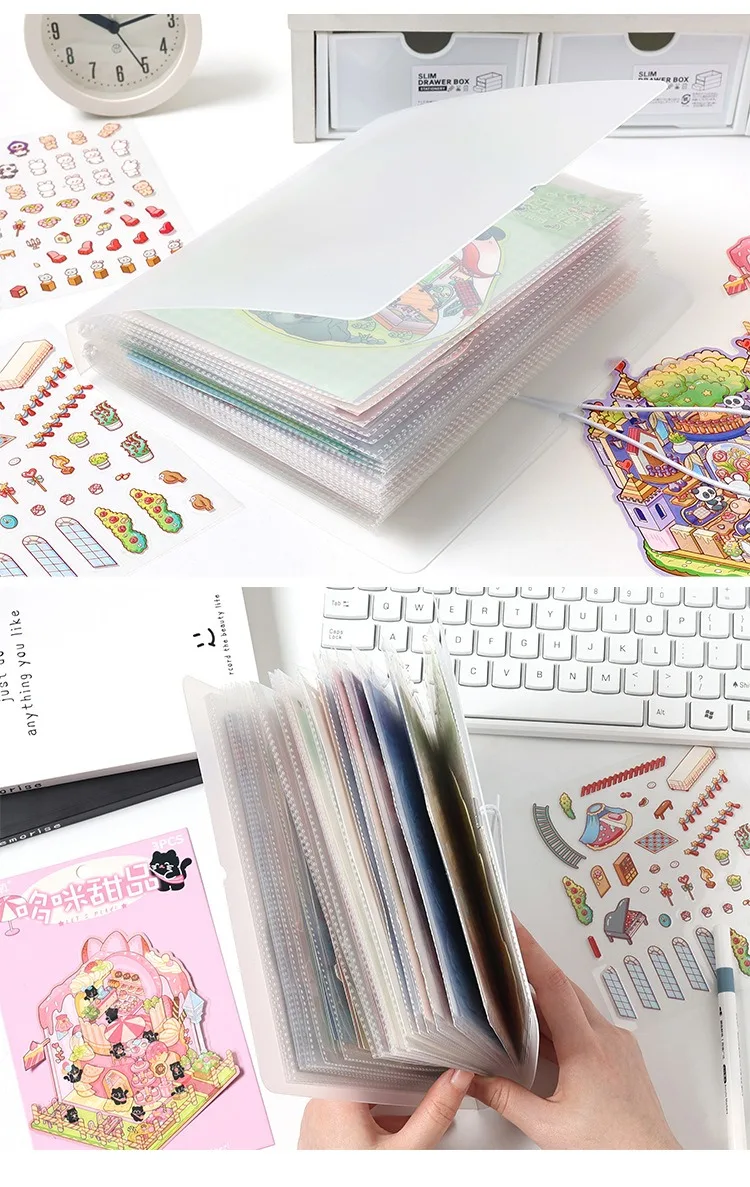 Large Capacity Organizer Memo Card Bills Ticket Stickers Bag Holder Stationery School Office Supplies