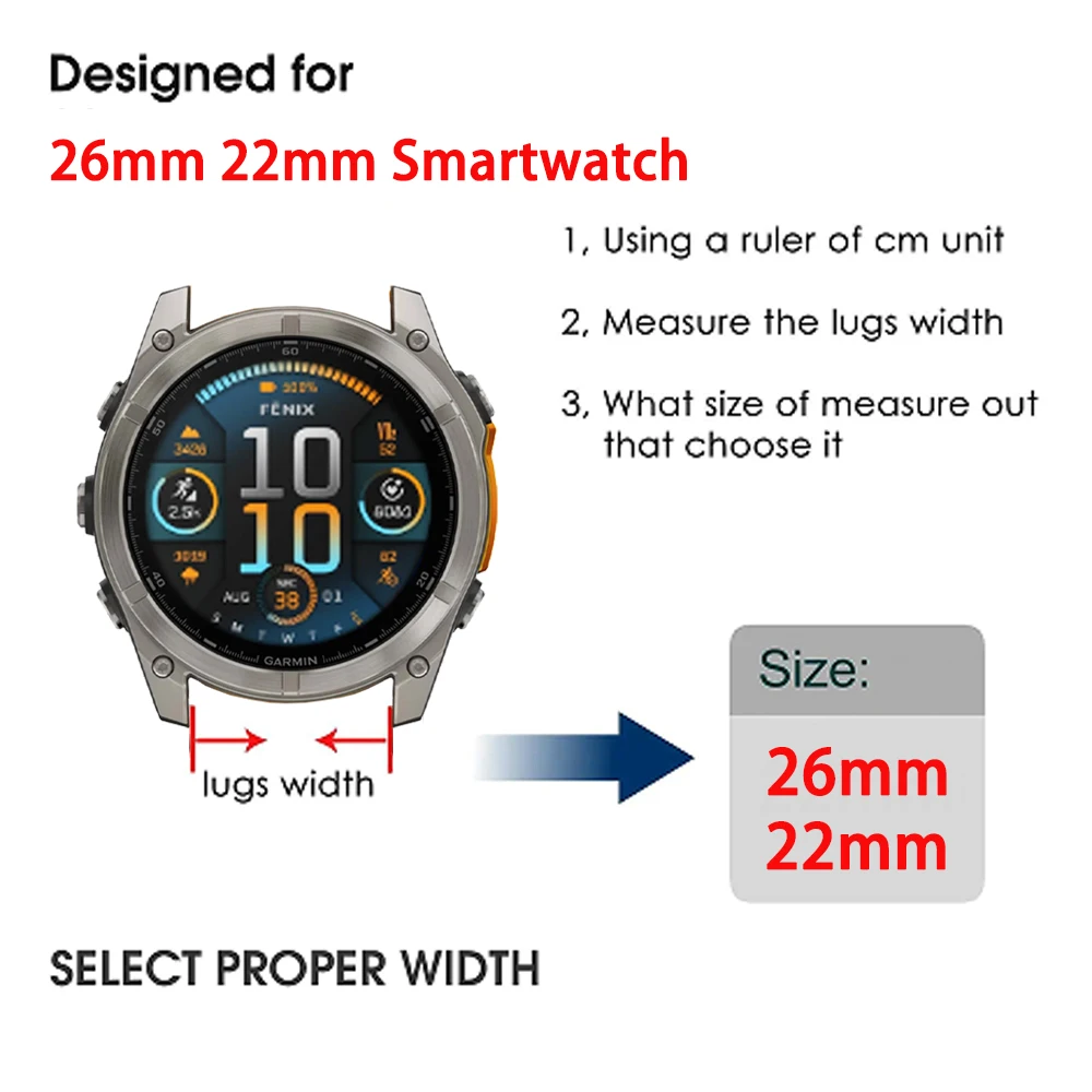QuickFit 22 26mm Silicone WatchBand for Garmin Fenix 6 6X 7 7X 5 5X Plus Epix Pro Enduro 3 Forerunner 970 965 Fenix8 Sport Strap