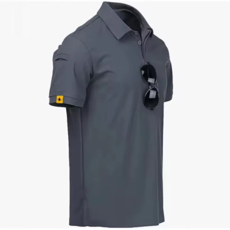 Men Summer Quick Dry Breathable Elastic Military Tactical Shirts Pullerover Hiking Camping Tops Climbing Tees Sports Gym T-shirt