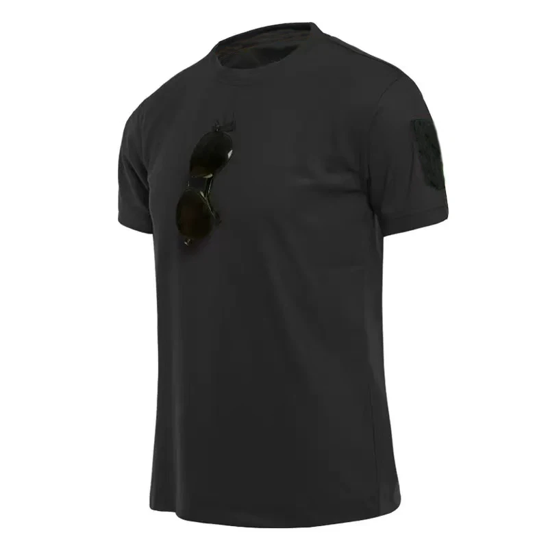 Men Summer Quick Dry Breathable Elastic Military Tactical Shirts Pullerover Hiking Camping Tops Climbing Tees Sports Gym T-shirt