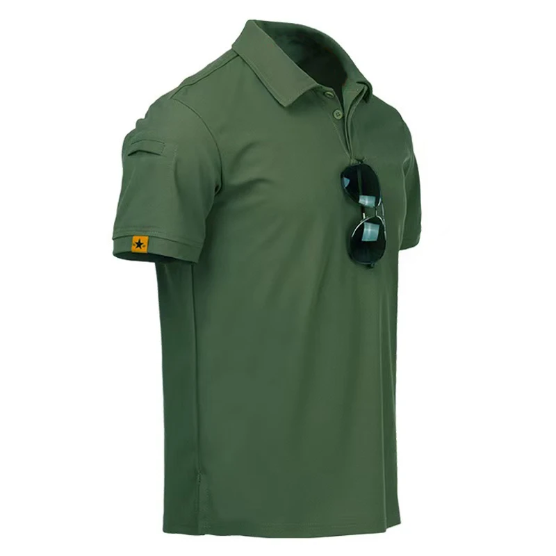 Men Summer Quick Dry Breathable Elastic Military Tactical Shirts Pullerover Hiking Camping Tops Climbing Tees Sports Gym T-shirt