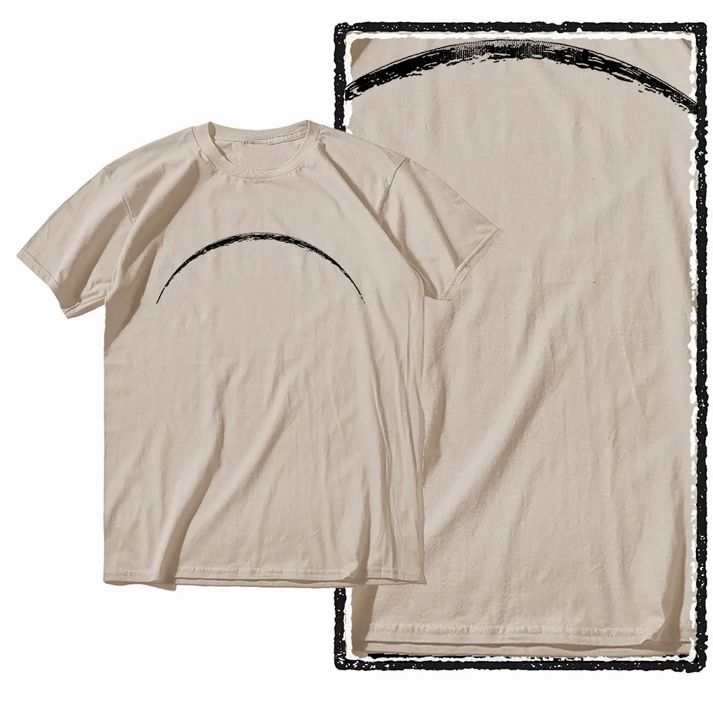G44 Beige Cotton Men's Cool Space Graphic T-shirt |  Streetwear Big Size O-neck men's Tee Tshirt