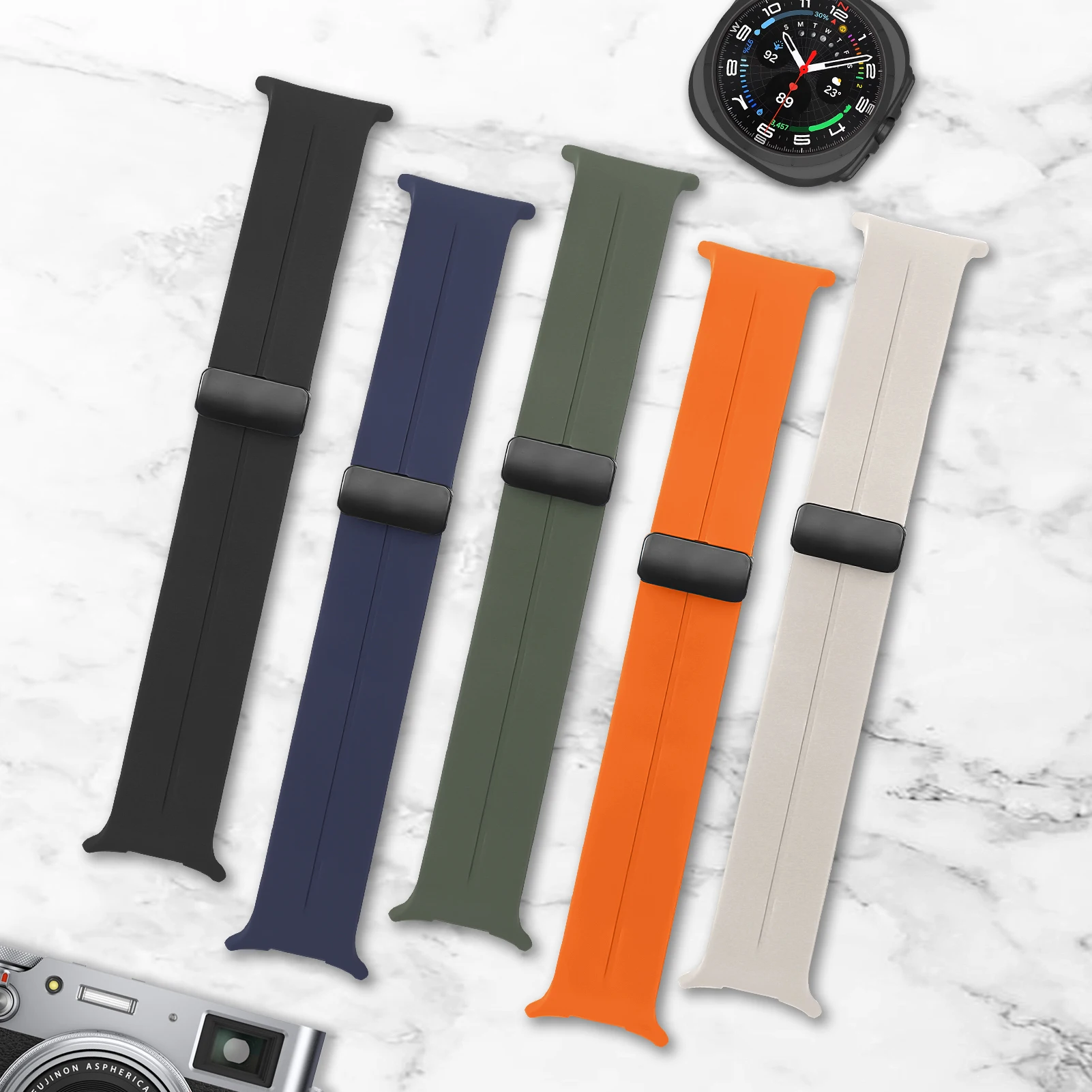 Magnetic Band for Samsung Galaxy Watch Ultra 2 Strap 47mm Sport Silicone Bracelet Correa Galaxy Watch 9 8 8 Classic 40mm 44mm