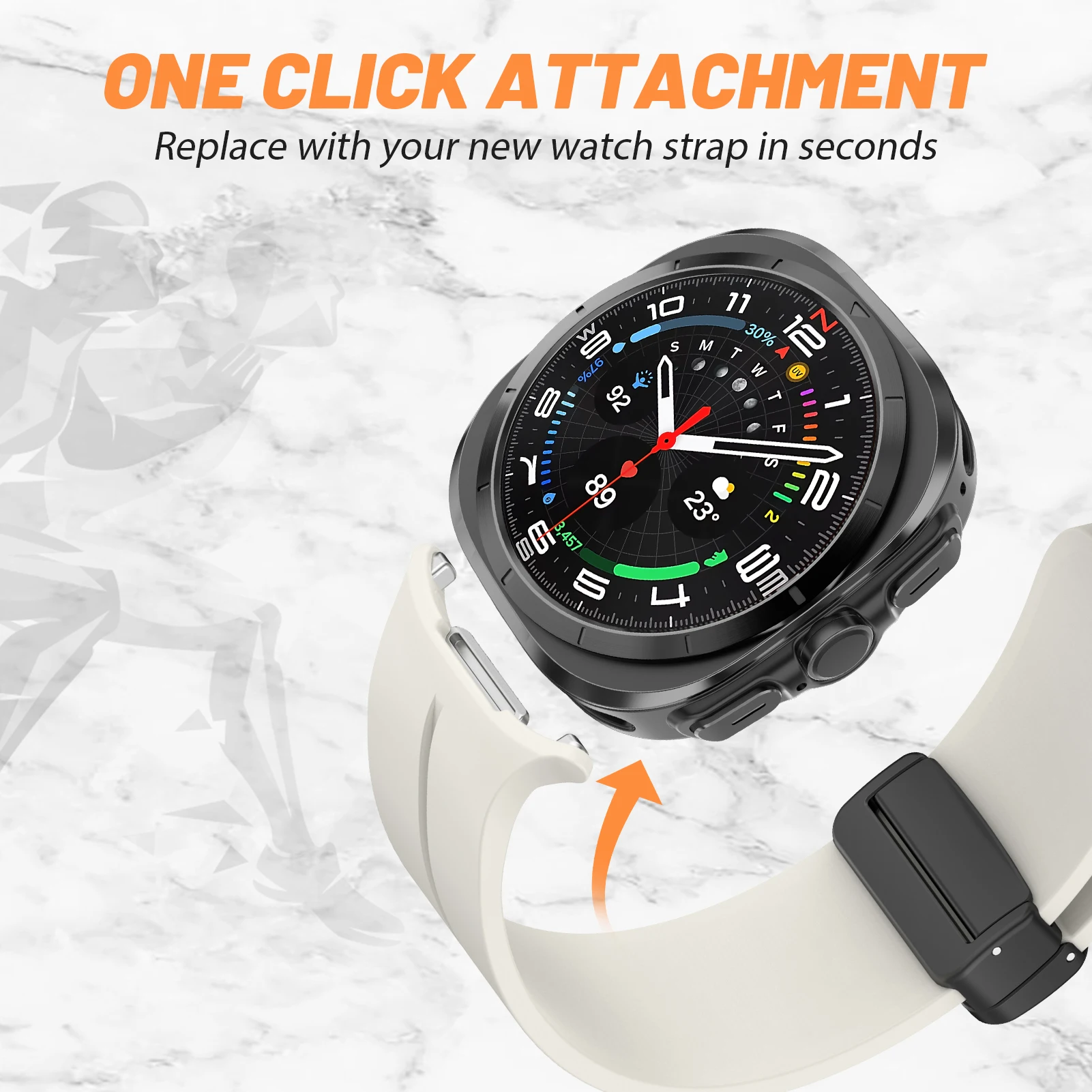 Magnetic Band for Samsung Galaxy Watch Ultra 2 Strap 47mm Sport Silicone Bracelet Correa Galaxy Watch 9 8 8 Classic 40mm 44mm