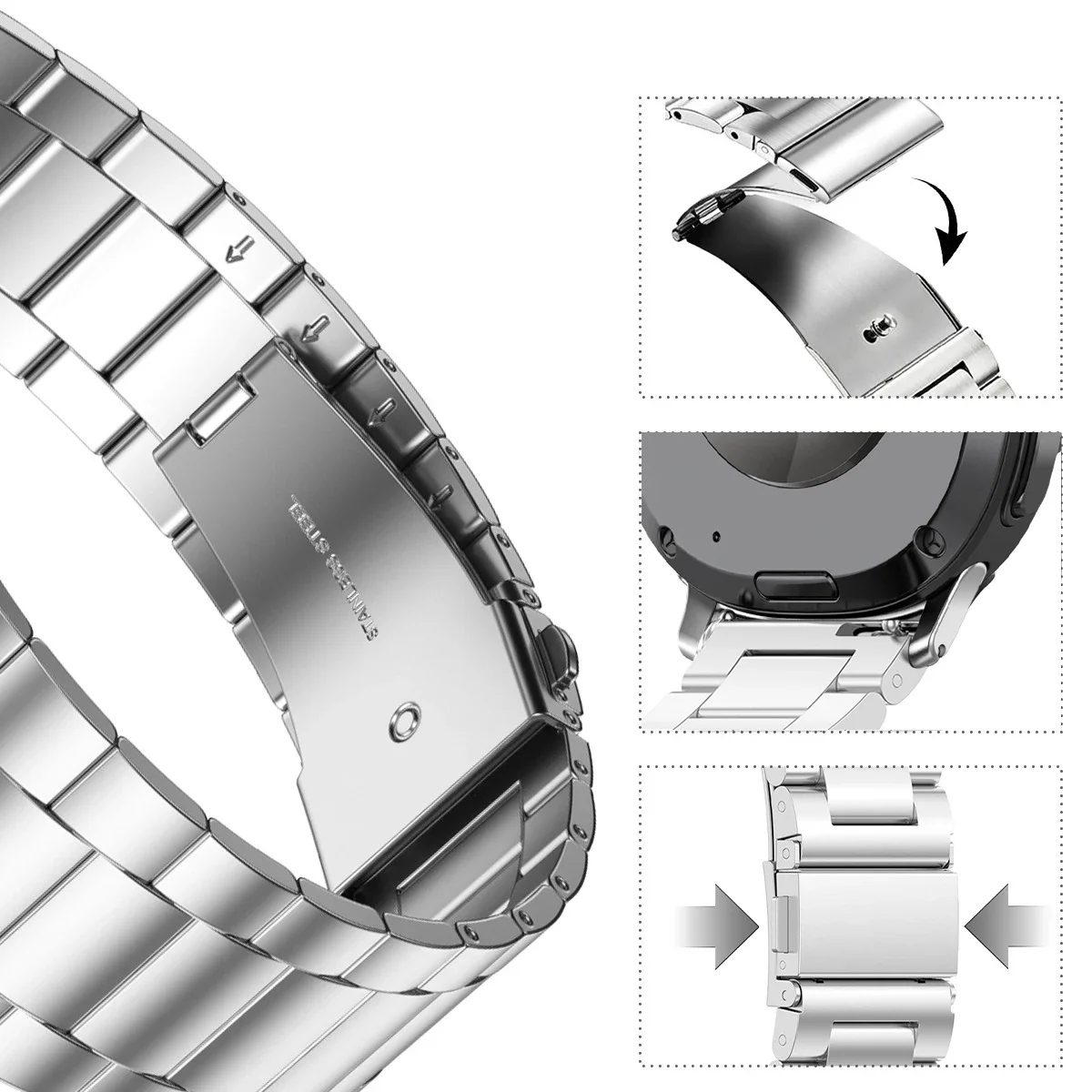 Metal Band for Samsung Galaxy Watch 9 8 40mm 44mm 8 Classic 46mm Stainless Steel Strap for Galaxy Watch Ultra 2026 47mm Bracelet