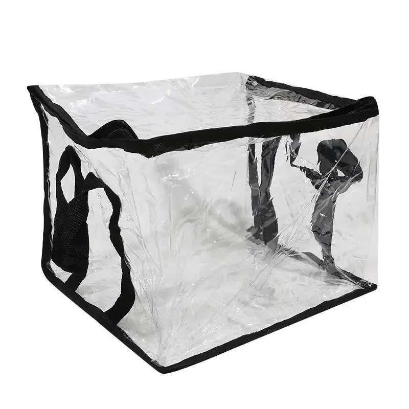 1 Pcs Foldable Book Box Student Dormitory Classroom Book Organizer Transparent Waterproof Household Book Organizing Storage Box