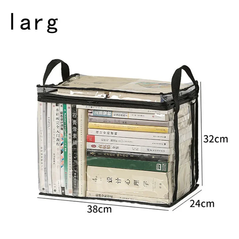 1 Pcs Foldable Book Box Student Dormitory Classroom Book Organizer Transparent Waterproof Household Book Organizing Storage Box