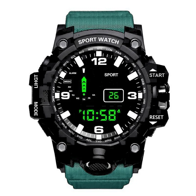 Electronic Watch Set For Men's Military Sports Watches Set Luminous Multifunction LED Digital Wristwatch for Man Kids Boy Studen