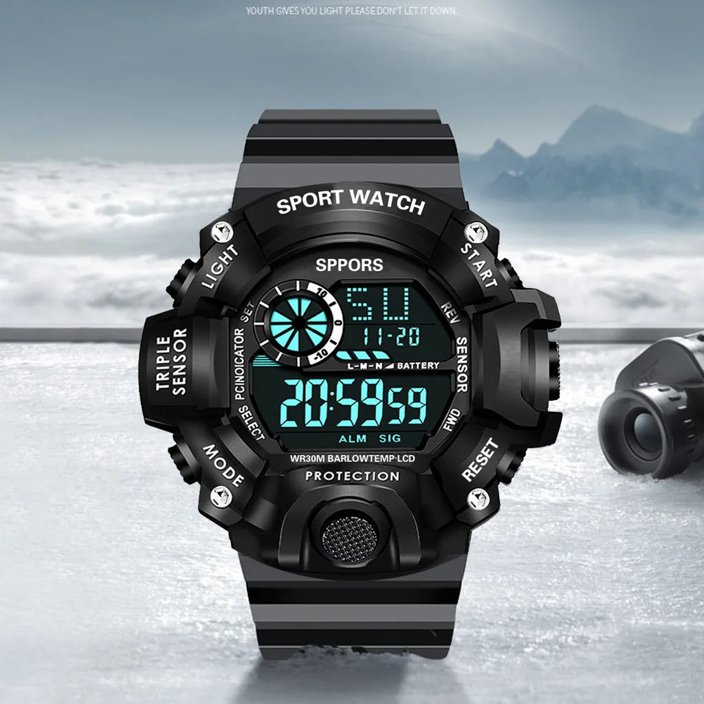 Electronic Watch Set For Men's Military Sports Watches Set Luminous Multifunction LED Digital Wristwatch for Man Kids Boy Studen