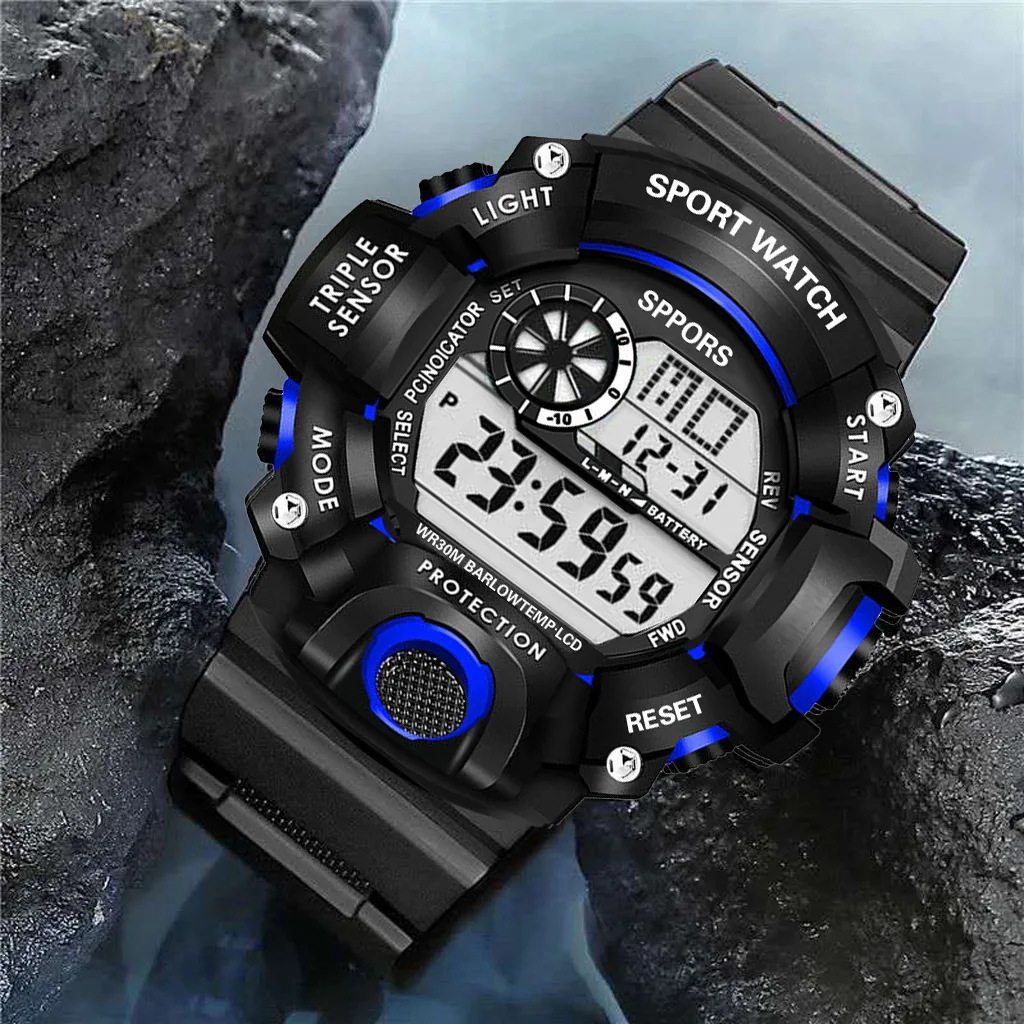 Electronic Watch Set For Men's Military Sports Watches Set Luminous Multifunction LED Digital Wristwatch for Man Kids Boy Studen