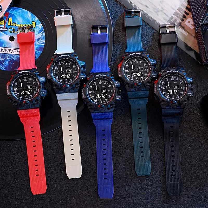 Electronic Watch Set For Men's Military Sports Watches Set Luminous Multifunction LED Digital Wristwatch for Man Kids Boy Studen