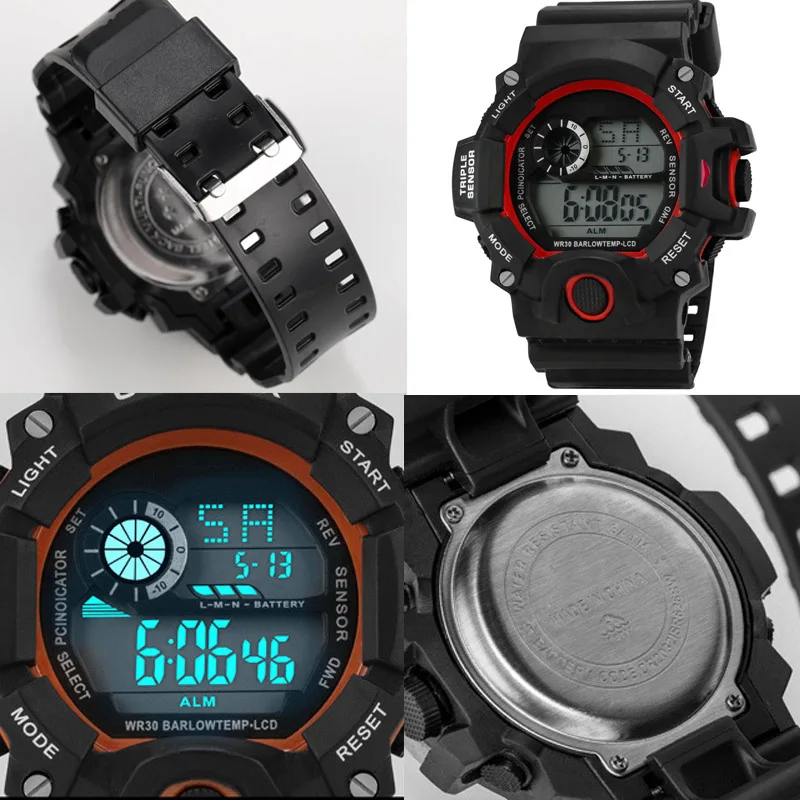 Electronic Watch Set For Men's Military Sports Watches Set Luminous Multifunction LED Digital Wristwatch for Man Kids Boy Studen