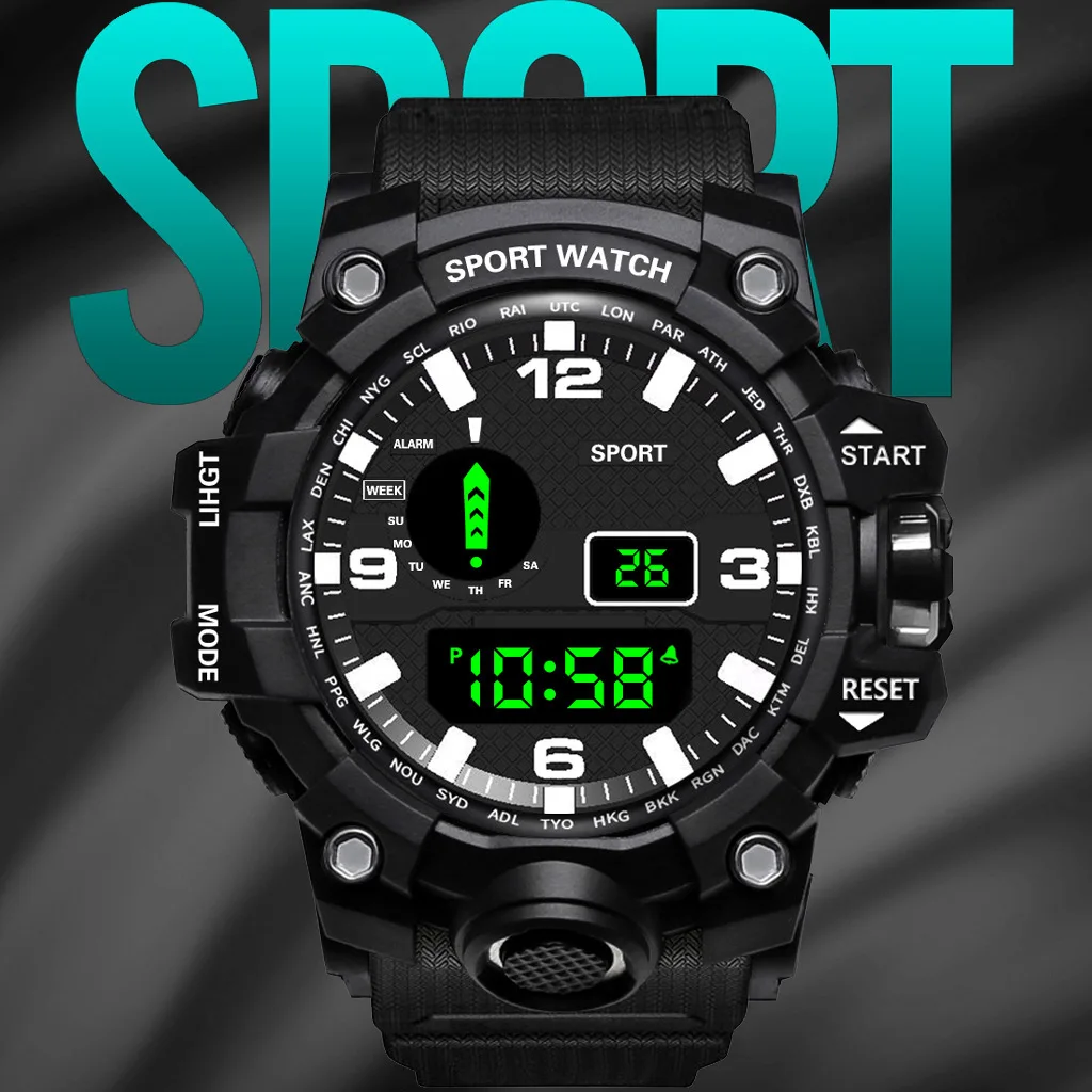 Electronic Watch Set For Men's Military Sports Watches Set Luminous Multifunction LED Digital Wristwatch for Man Kids Boy Studen