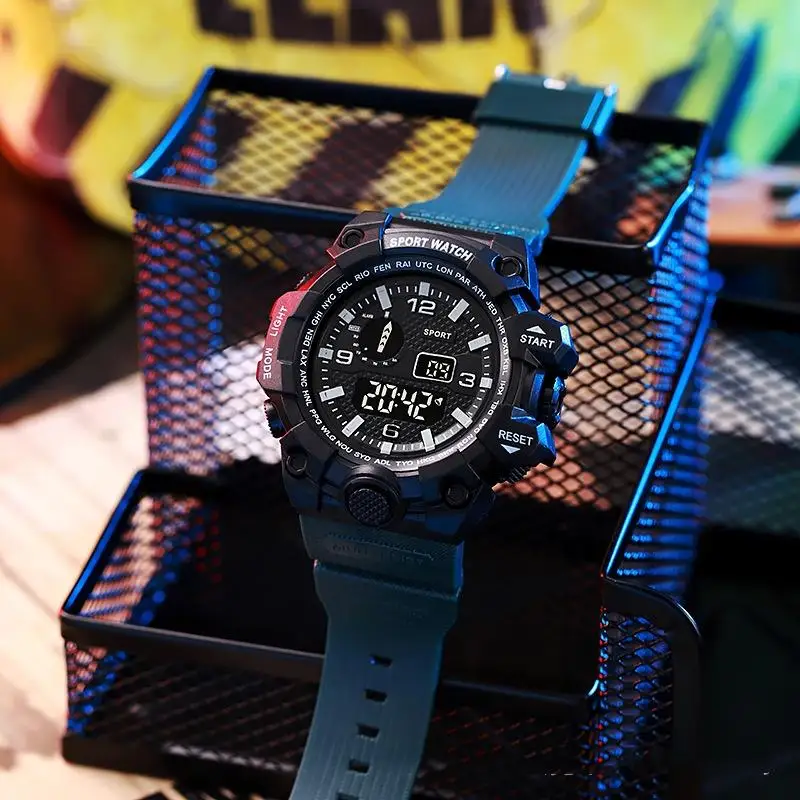 Electronic Watch Set For Men's Military Sports Watches Set Luminous Multifunction LED Digital Wristwatch for Man Kids Boy Studen