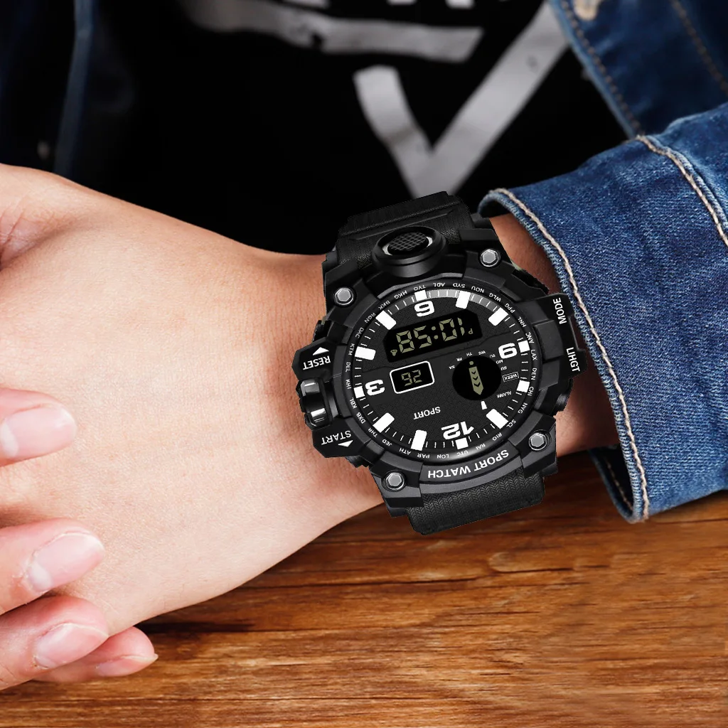Electronic Watch Set For Men's Military Sports Watches Set Luminous Multifunction LED Digital Wristwatch for Man Kids Boy Studen