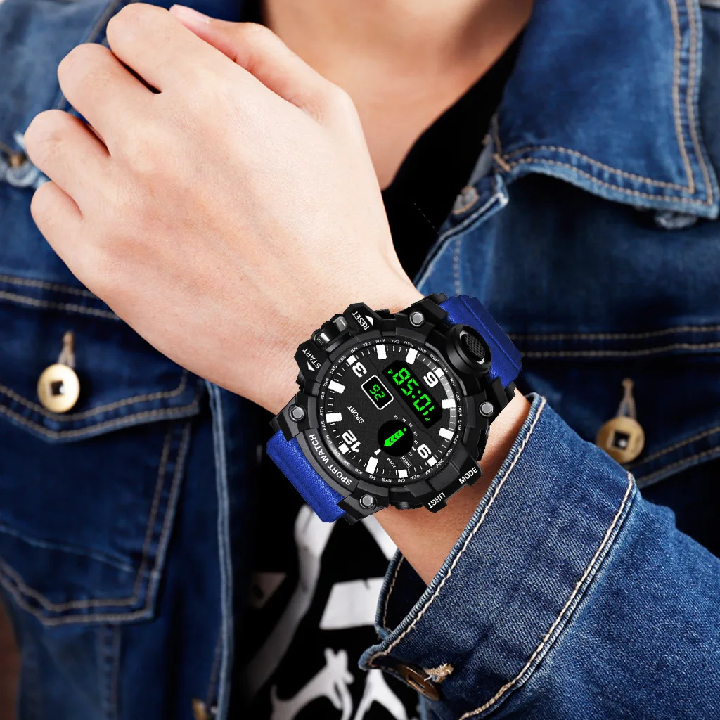 Electronic Watch Set For Men's Military Sports Watches Set Luminous Multifunction LED Digital Wristwatch for Man Kids Boy Studen