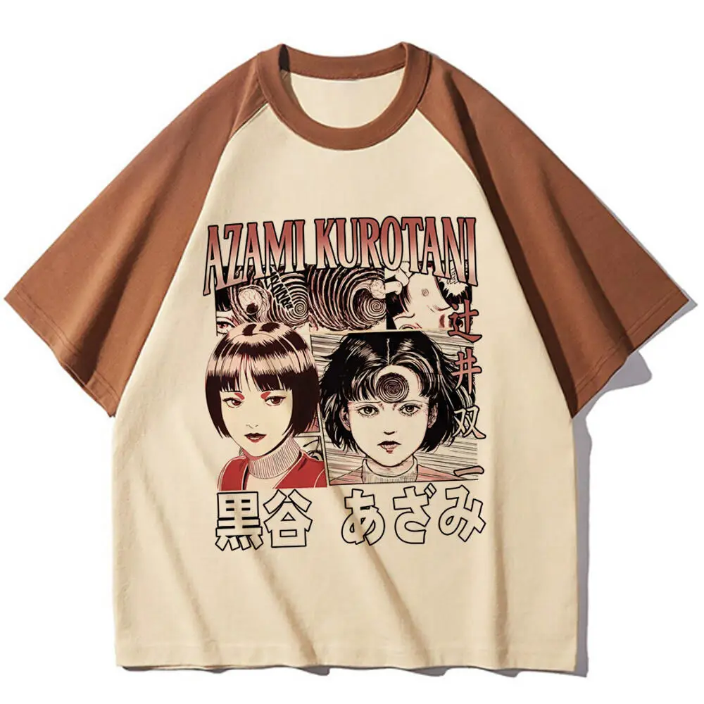 Junji Ito top tees girl Digital Vintage 2000s Psychedelic shirt streetwear Classic 80s Grunge harajuku Pastel