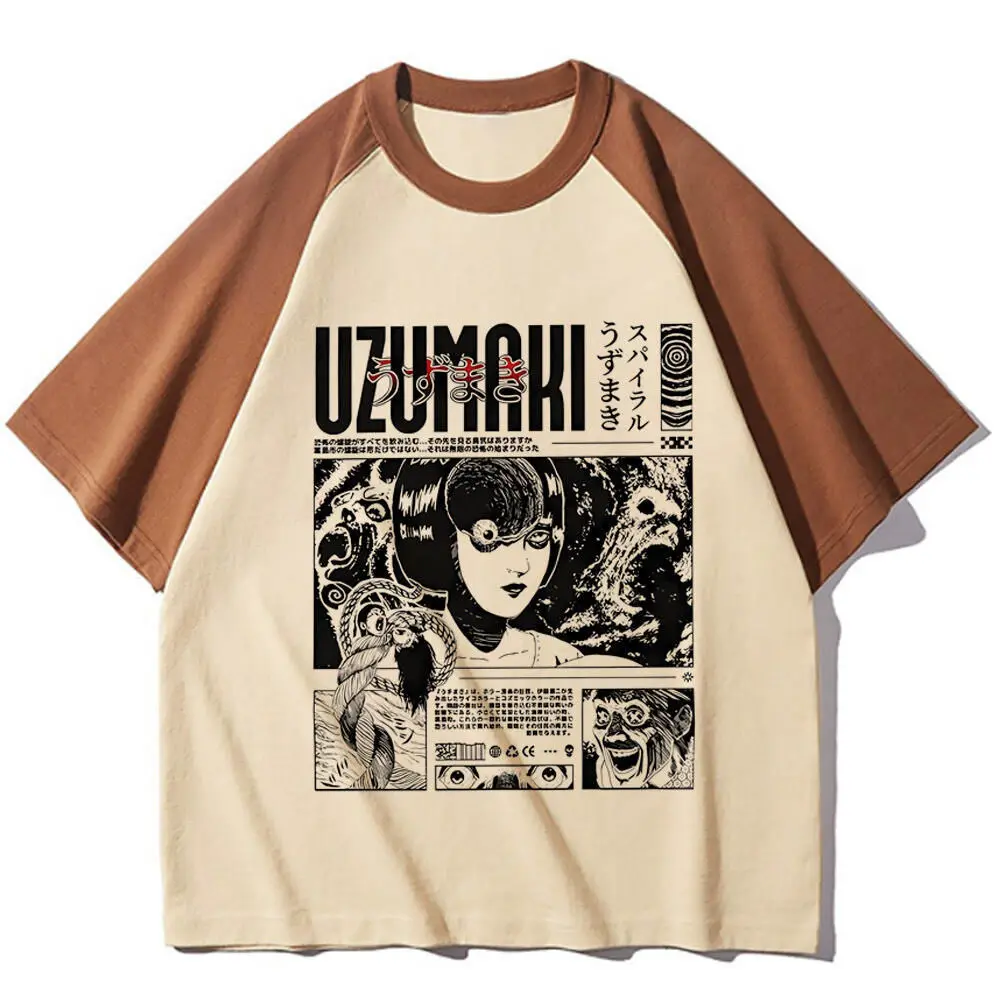 Junji Ito top tees girl Digital Vintage 2000s Psychedelic shirt streetwear Classic 80s Grunge harajuku Pastel