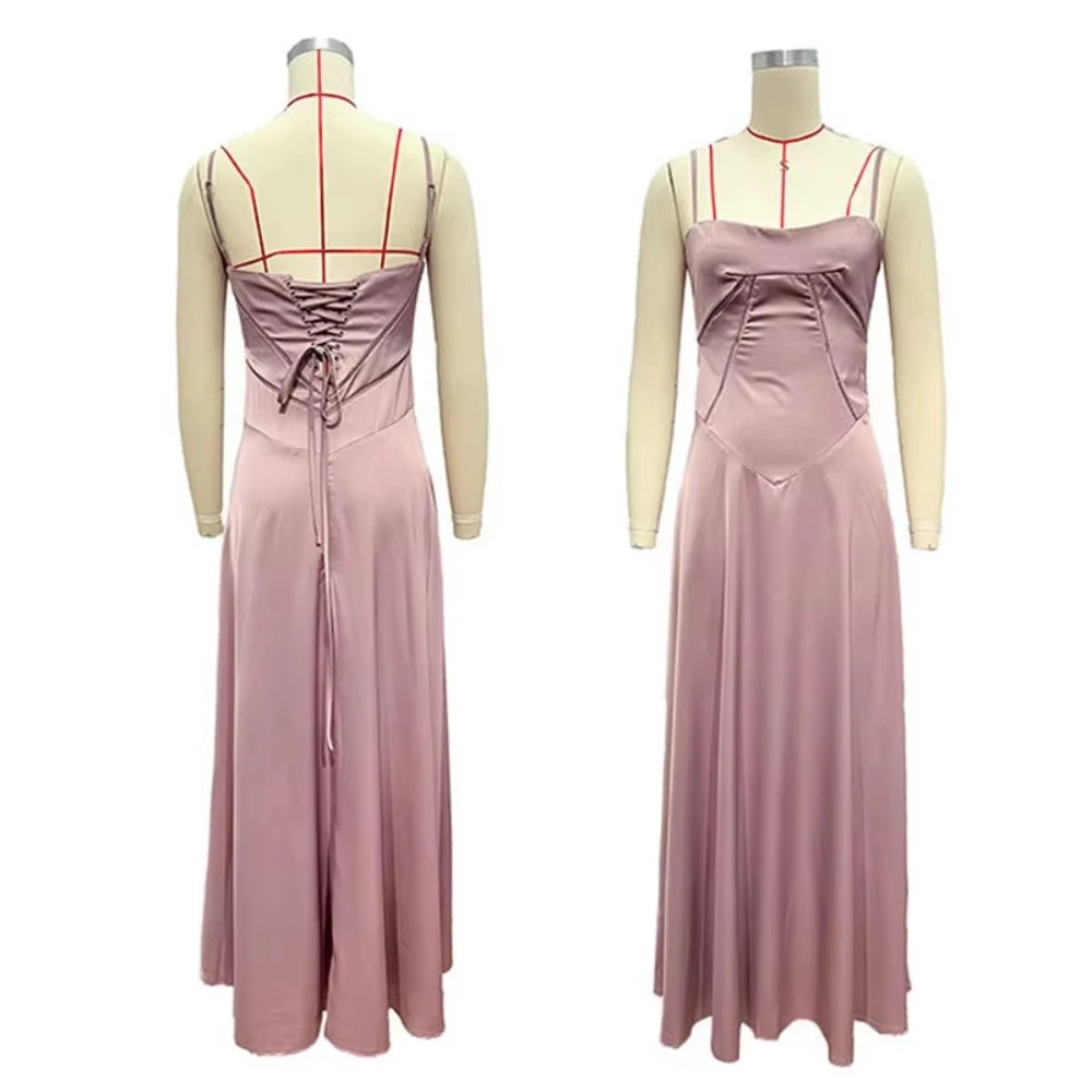 Sexy Halter Satin Dress Long Floor-Length Backless Evening Dresses Exquisite High Quality Prom Party Gowns for Women Customized