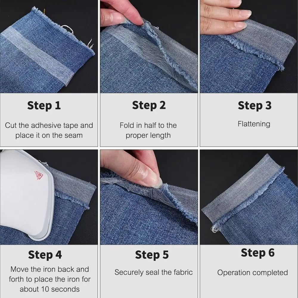 60M Interlining Adhesive Tape Double-sided Non-woven Clothes Ironing Hem Tapes DIY Sewing Interlining for Shorten Repair Pants