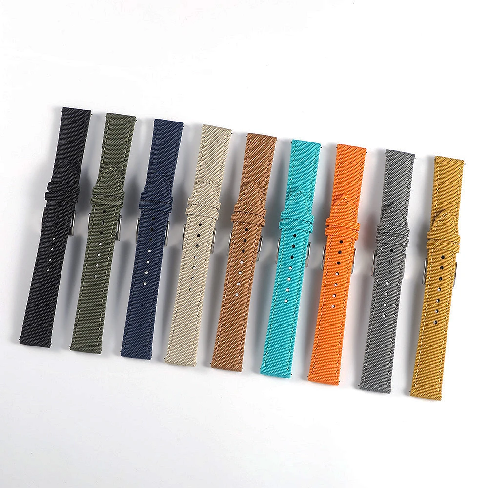 Premium Sailcloth Watch Strap Waterproof Durable Nylon Watchband 18mm 19mm 20mm 21mm 22mm 24mm Quick Release Sport Band For Men