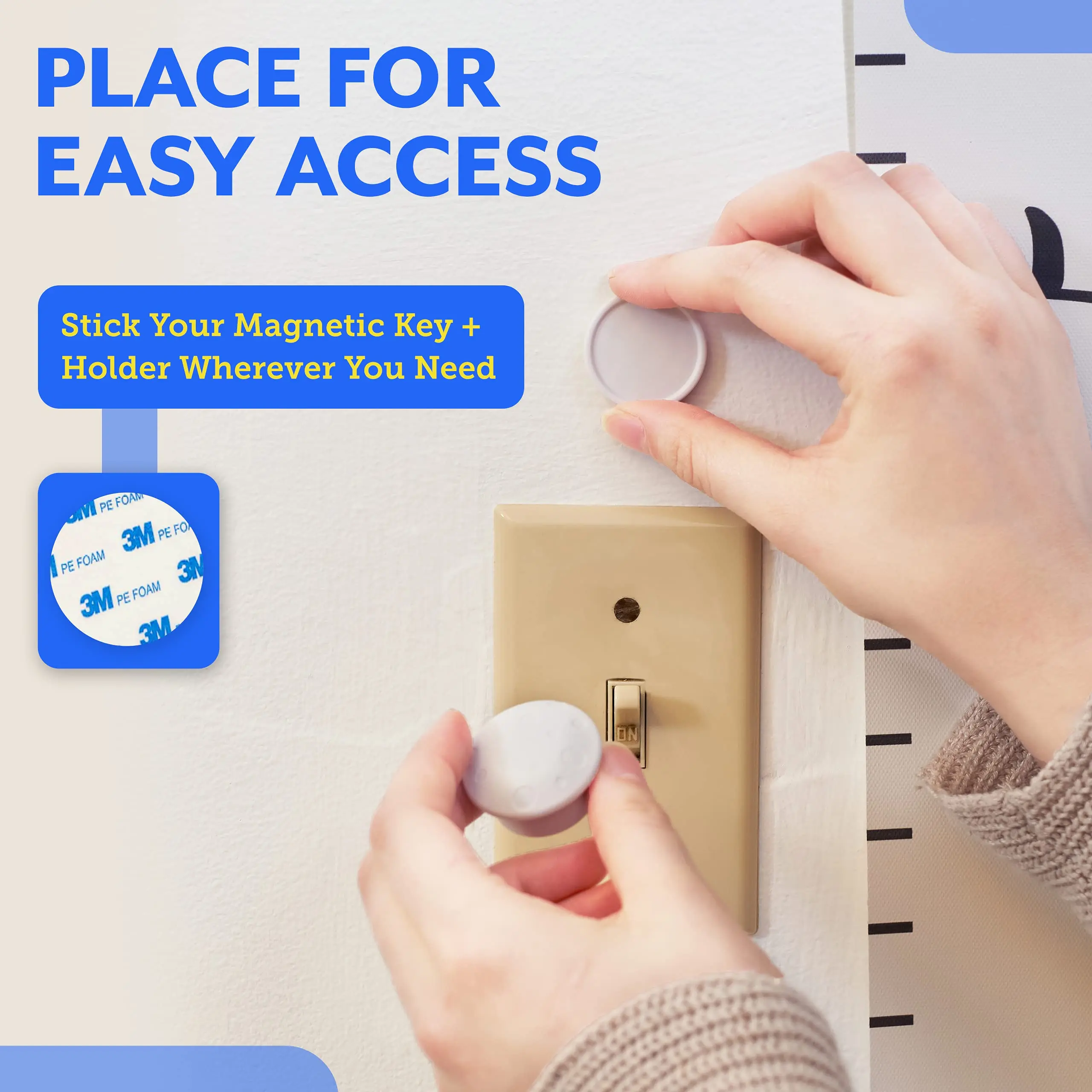 New Style Baby Safety Lock Invisible Magnetic Locks Baby Proofing Products Safety Accessories Self-adhesive or Screw Fixed