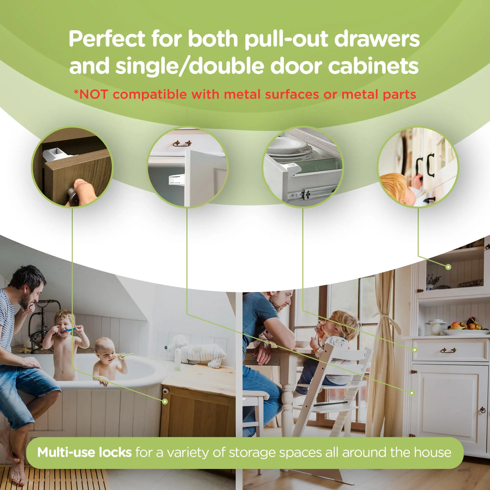 New Style Baby Safety Lock Invisible Magnetic Locks Baby Proofing Products Safety Accessories Self-adhesive or Screw Fixed