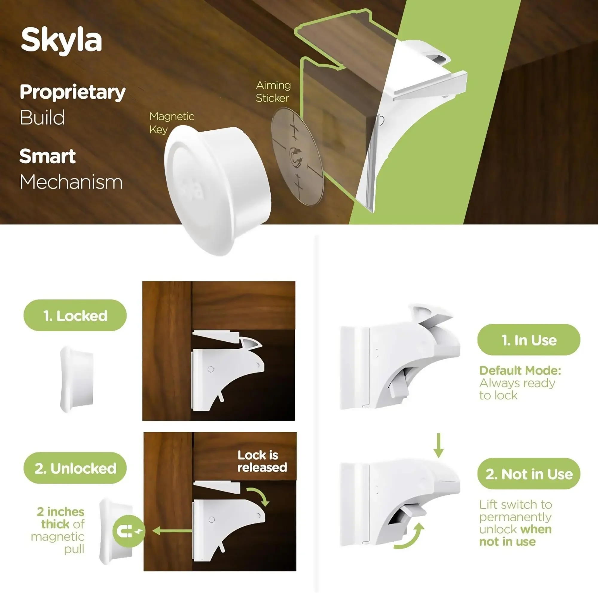 New Style Baby Safety Lock Invisible Magnetic Locks Baby Proofing Products Safety Accessories Self-adhesive or Screw Fixed
