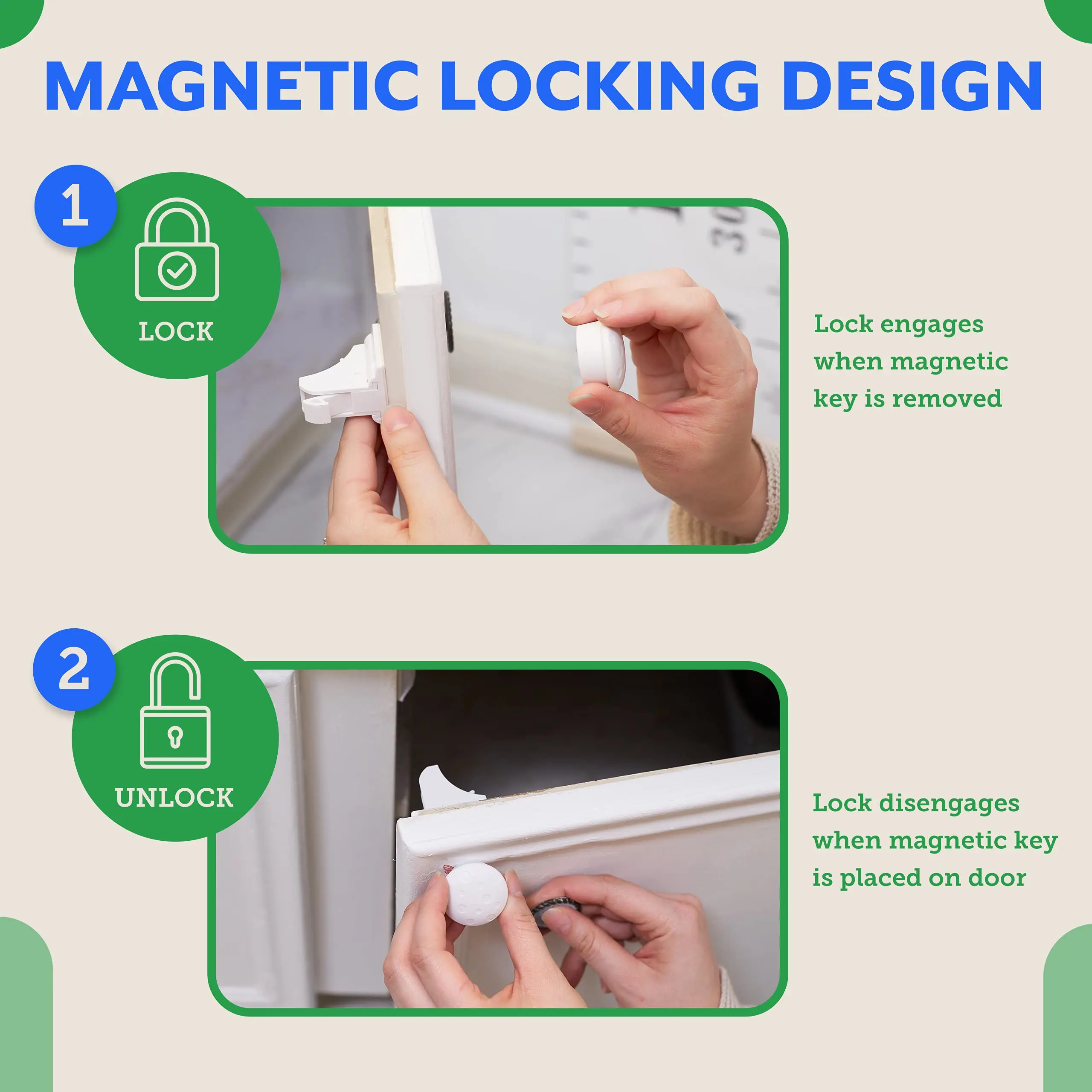 New Style Baby Safety Lock Invisible Magnetic Locks Baby Proofing Products Safety Accessories Self-adhesive or Screw Fixed