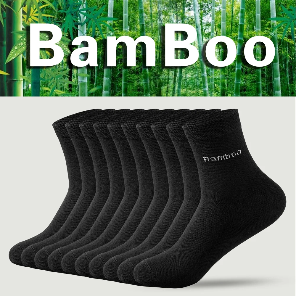 5 Pair5High Quality Man Bamboo Socks Sweat Absorbing Deodorizing Men's Business Casual Dress Socks Men Black Long Socks Gift Sox