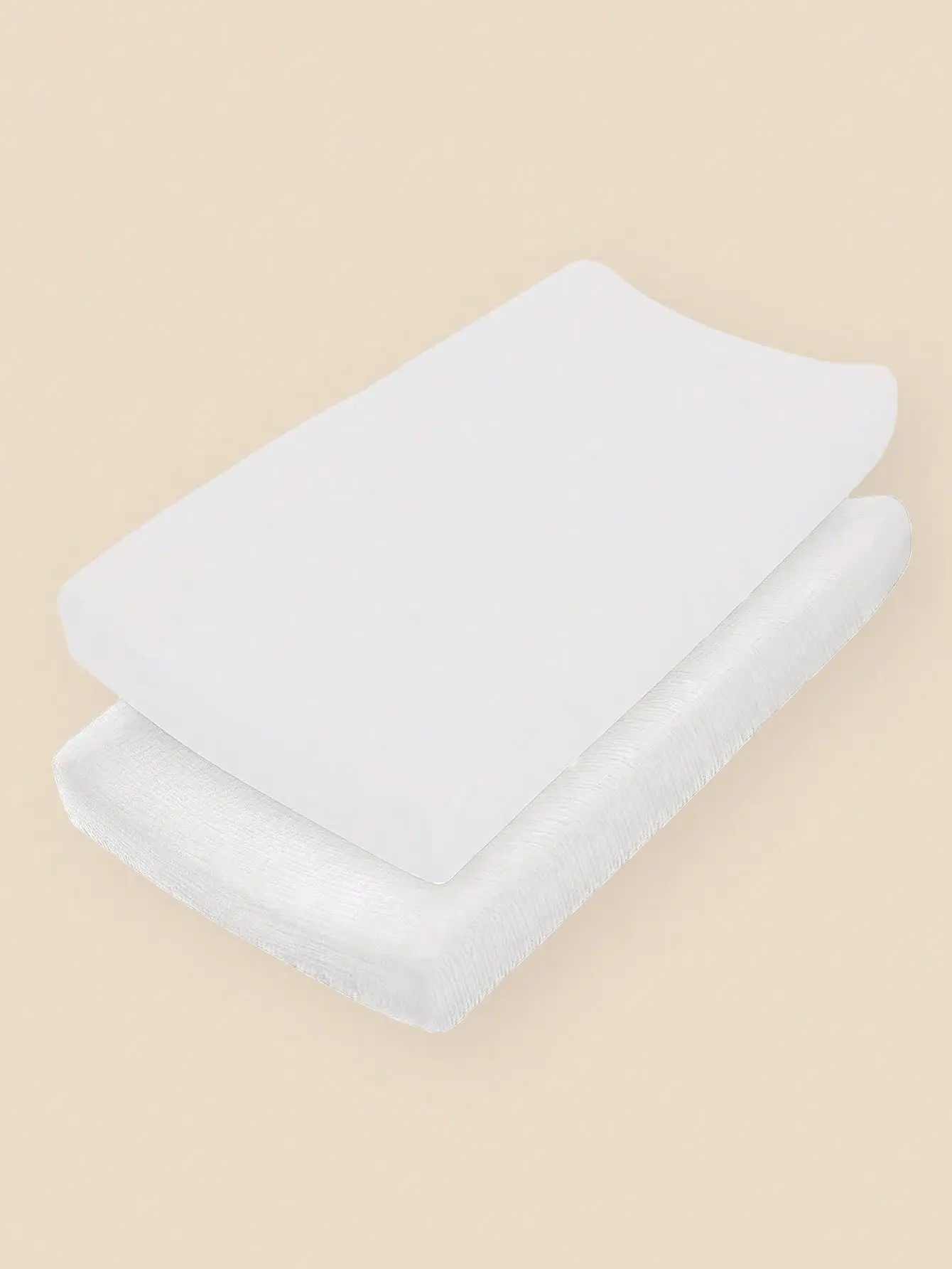 2 Pack Muslin Changing Pad Cover Fitted Bassinet Sheets for Girls Boys Soft Breathable Cotton Baby Diaper Change Table Pad Cover