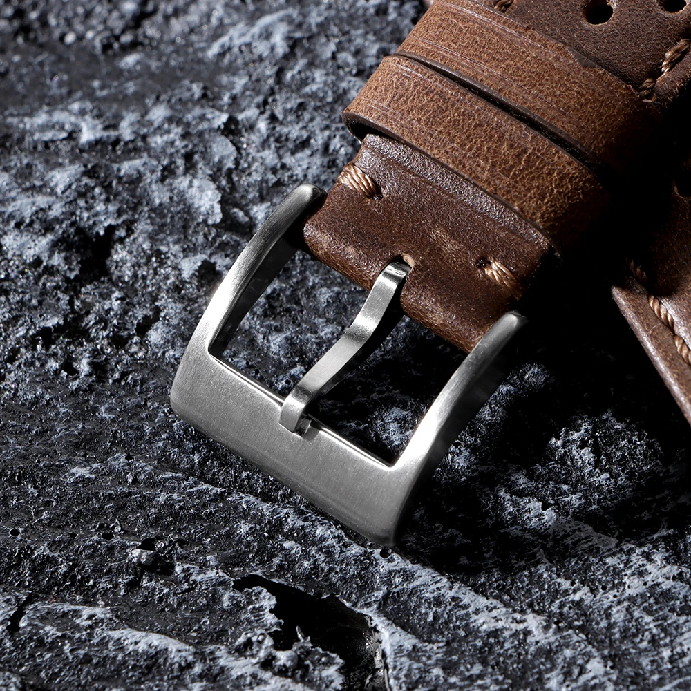 18mm 20mm 22mm Vintage Calfskin Strap Universal Cowhide WatchBand Breathable Bracelet for Men Women Sport Wristbelt Accessory