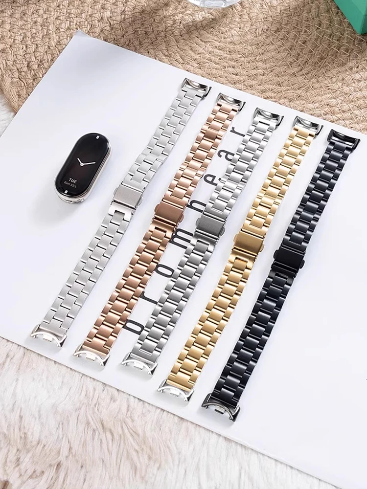 Straps for Xiaomi Mi Band 10 9 8 nfc miband10 Metal Stainless Steel Pulseira Correa Bracelet Mi band 10 Wrist Replacement Belt